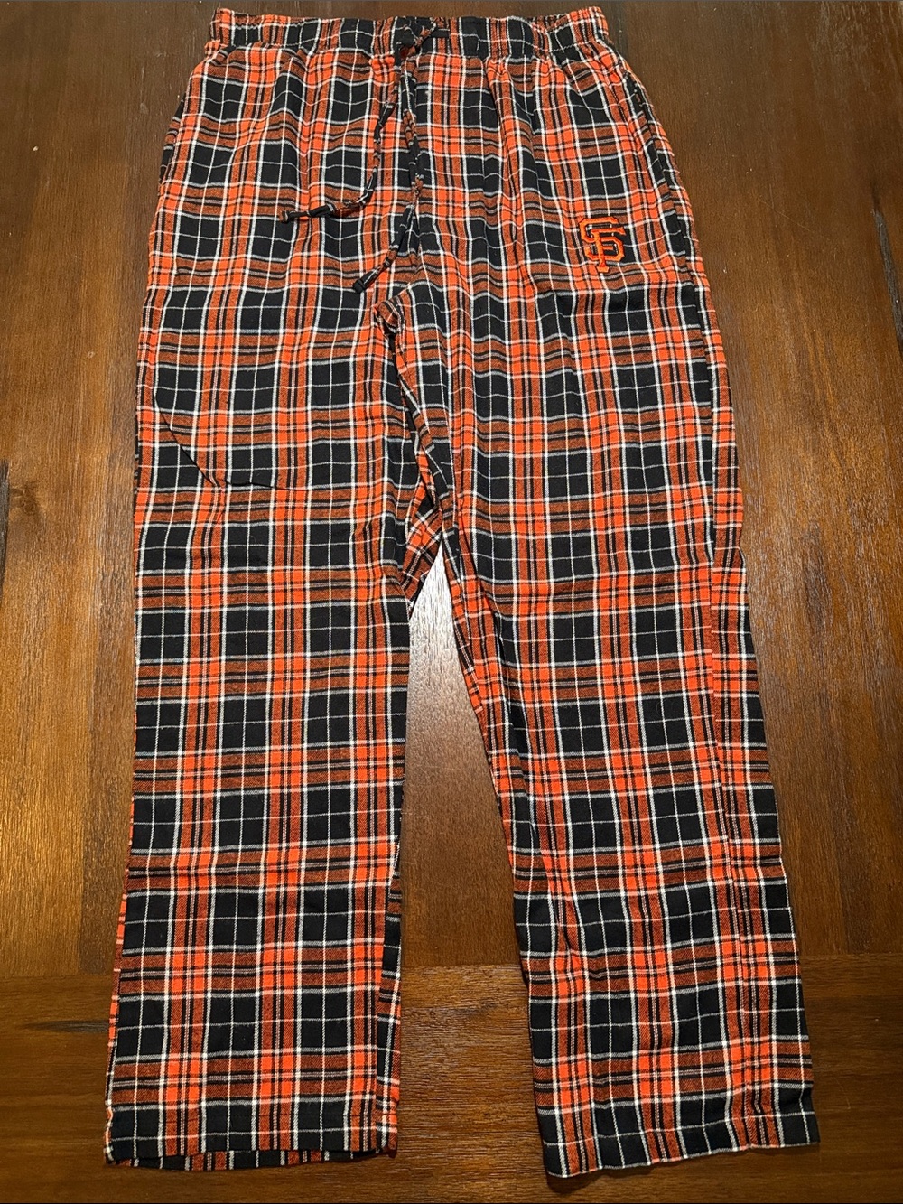 San Francisco Giants Orange & Black Plaid Lounge Pants MLB licensed